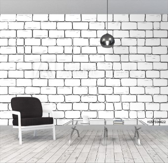 Bild på White bricks wall Seamless pattern background